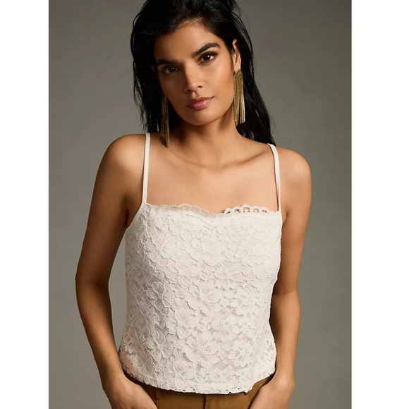 Anthropologie Tops - ANTHROPOLOGIE: White Lace Tank